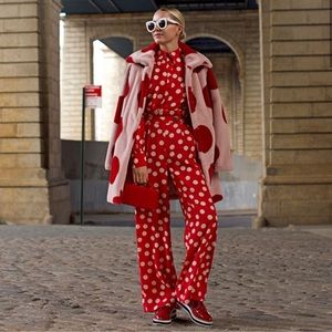 Halogen red pink paper bag waist pants size 2